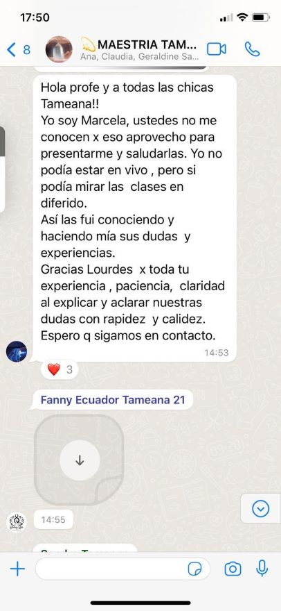 Testimonios, Tameana certificación internacional - Terapia con cristales