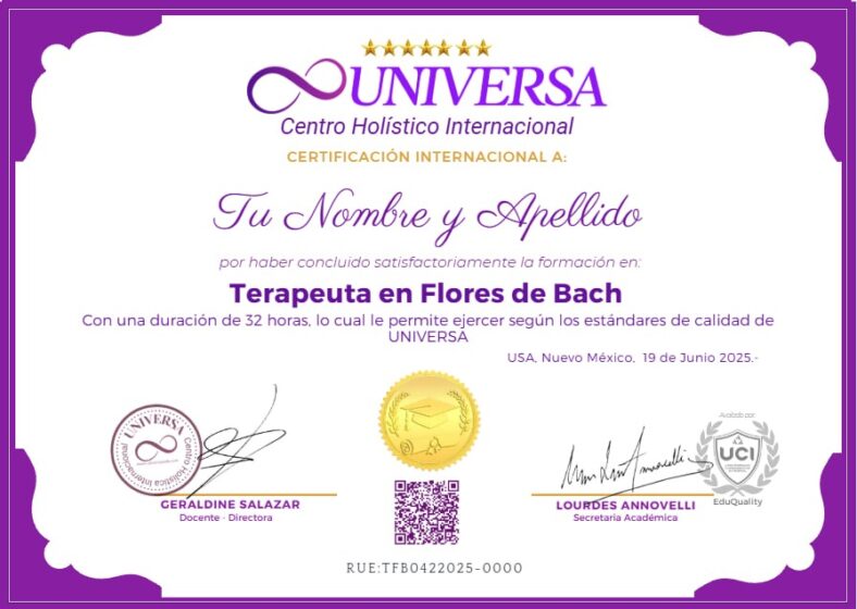 Terapeuta Profesional en Flores de Bach