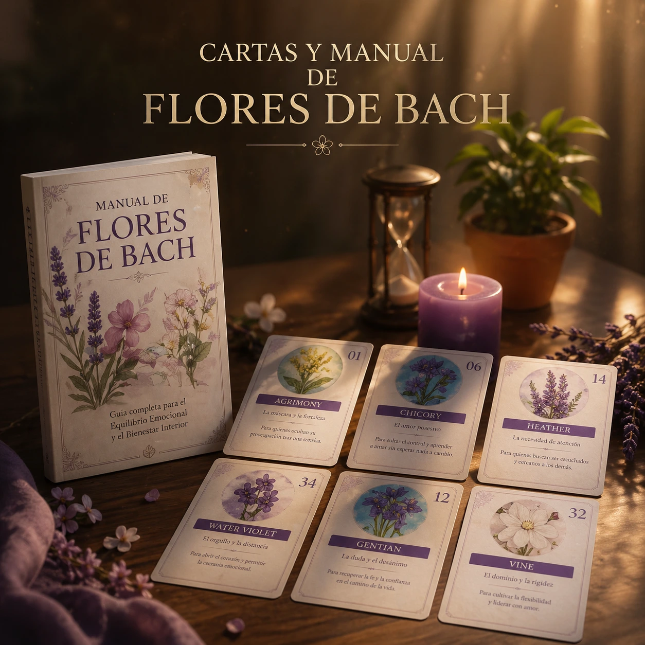Cartas y Manual de Flores de Bach