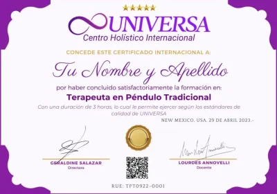 Curso Péndulo Tradicional - UNIVERSA Centro Holístico Internacional